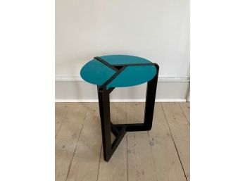 Turquoise And Black Metal Side Table 1 Of 2