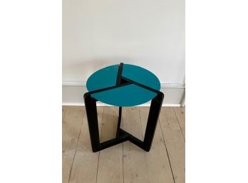 Turquoise And Black Metal Side Table 2 Of 2