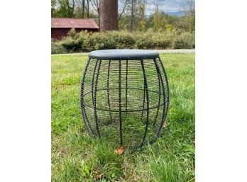 Black Wire Drum Side Table