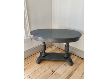 Gray Painted One-Drawer Empire Table