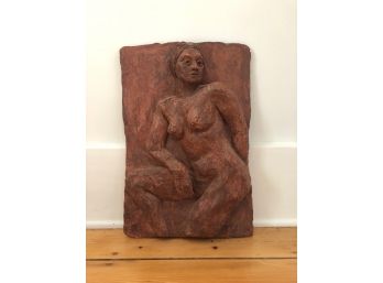 Ceramic Bas Relief Wall Sculpture Of Female Nude