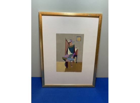Original Watercolor (1975 Cubism) Signed & Dated