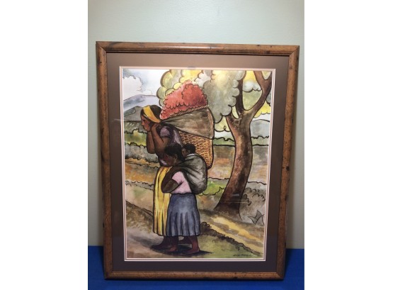 (Diego Rivera) Well Sought After And Listed Artist ,Signed Lower Right & Dated 1941