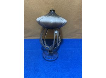 Hand Blown Glass Oil Lamp,(One Of A Kind)