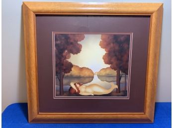 Double Matted Seriagraph Or Painting Excellent Shape Signed By Artist