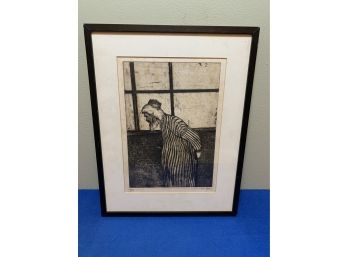 Artist Proof 1977 Etching Of Rabbi ,Pencil Signed & Dated