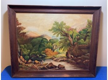 Signed Oil On Board(R Klosenski) Nice Large Painting And Frame