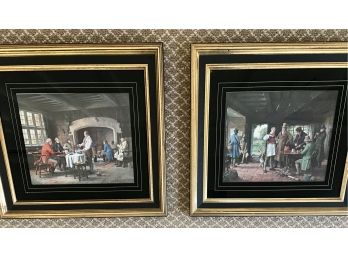 Pair Of TURNER Old Times Custom Framed Pictures