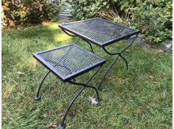 Pair Or Iron Accent Patio Tables