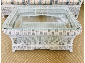 LEXINGTON WICKER COLLECTION By : HENRY LINK Glass Top Coffee Table