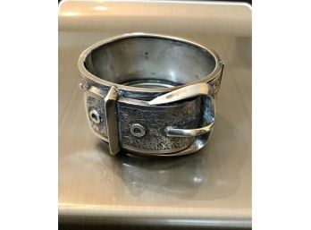 WOW! Antique Sterling Silver Victorian Buckle Bracelet From 1895!