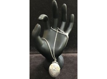 Delightful Sterling Silver Locket Pendant With Chain