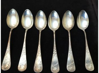 Set Of 6 Vintage STERLING SILVER Spoons