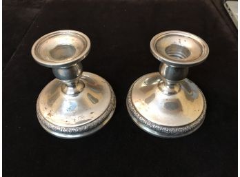 Pair Of Weighted STERLING SILVER Prelude Candlesticks