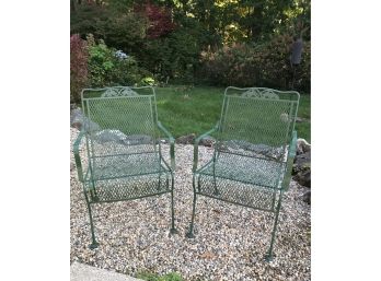Set Of 2 Wrought Iron Garden Chairs