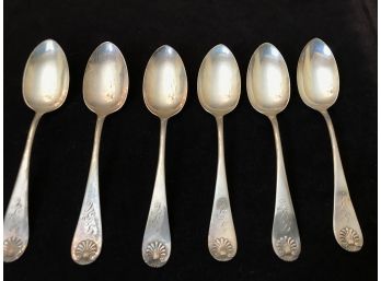 Set Of Six E D HOWARD Sterling Silver Spoons
