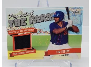 Rare Tim Tebow NY Mets Baseball Game Used Christmas Jersey Relic Card