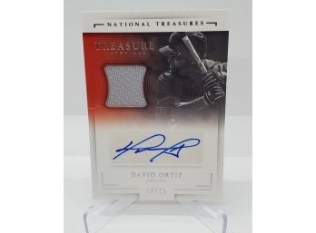 2016 National Treasures David Ortiz Autographed Game Used Jersey Relic Card /15