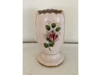 Pink Porcelain Hand Painted Rose Vase