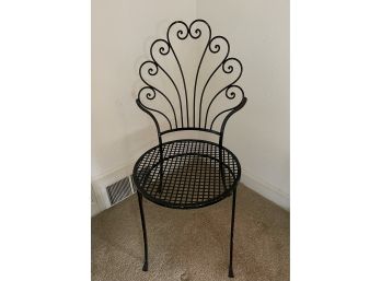 Vintage Garden Wire Chair Painted Black