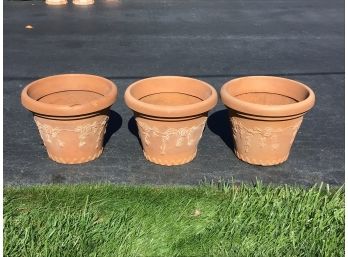 Set Of 3, Large Outdoor Fiberglass Pots