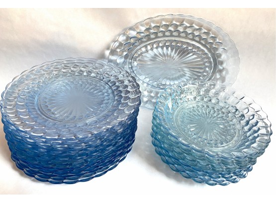 Vintage 15 Glass Plates, 9 Bowls & Platter, 1960s