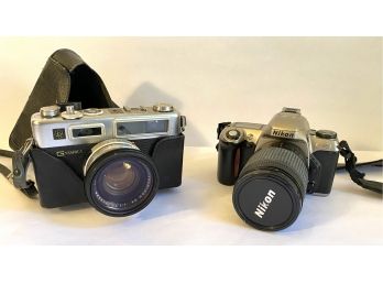 2 Vintage 35MM Film Cameras: Yashica Electro 35 & Nikon N65