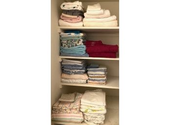 Contents Of Linen Closet: Twin Sheets, Towels, Pillow Cases & More, Over 50 Pieces