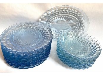 Vintage 15 Glass Plates, 9 Bowls & Platter, 1960s
