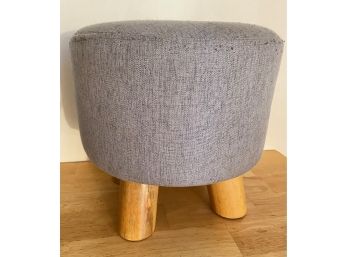 Small Upholstered Foot Stool With Wood Legs