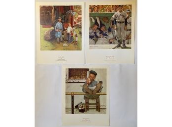 Set Of 3 Norman Rockwell Prints Of Classic Saturday Evening Post Covers From The 1950s, Unframed