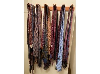 Over 70 Vintage Silk Ties, Some New With Tags: Valentino, Brooks Brothers, Missoni, Dunhill & More