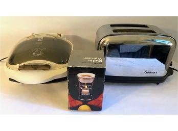 Cuisinart Toaster, George Forman Grill & New In Box Butter Warmer