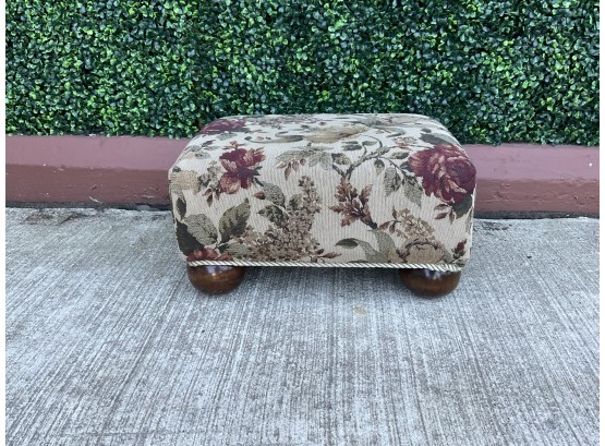 Floral Upholstered Footstool
