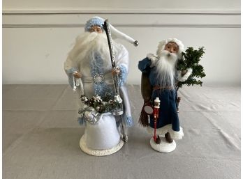 Pair Of Christmas Santas Including Bryers Collectible Santa