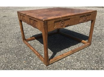 Antique Arts And Craft Style Coffee Table In Perfectly Distressed Finish