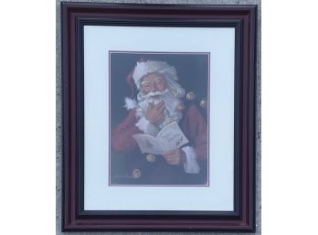 Framed Santa Print By Susan Comish