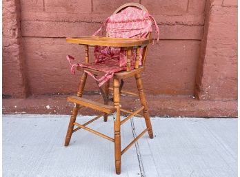 Vintage Wooden Highchair With Custom Cover