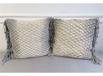 Fringed Ombre Weaved Pillows