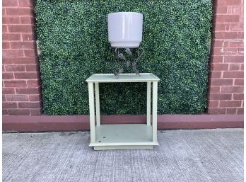 Planter, Stand And Tiered Side Table