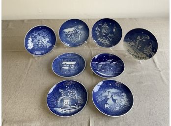 Collection Of 8 Classic Copenhagen Denmark Porcelain Christmas Plates