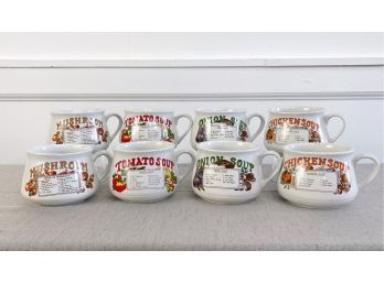 Classic Vintage Soup Mugs With Recipes