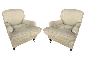 Pair Of Quality Arm Chairs On Casters Upholstery Project