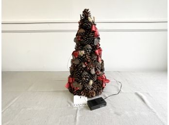 Dansk Pinecone Christmas Tree With Battery Operated Lights