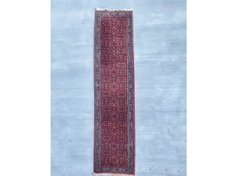 Wool Runner In Shades Of Red And Blue