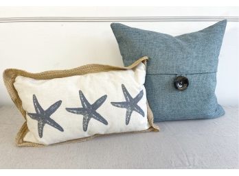 Pair Of Beachy Canvas Pillows