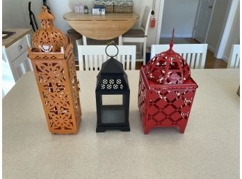 Lot Of 3 Decorative Lanterns