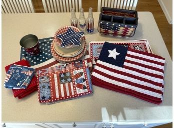 Collection Of Patriotic BBQ Picnic Items For 4th Of July