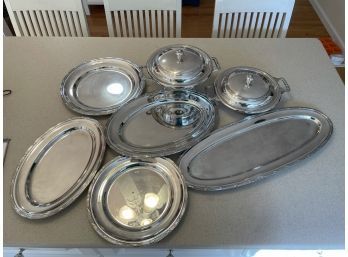 Soppil  Brazil Collection Of Silver Plated Trays And Bowls
