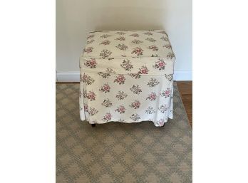 Floral Slipcovered Ottoman